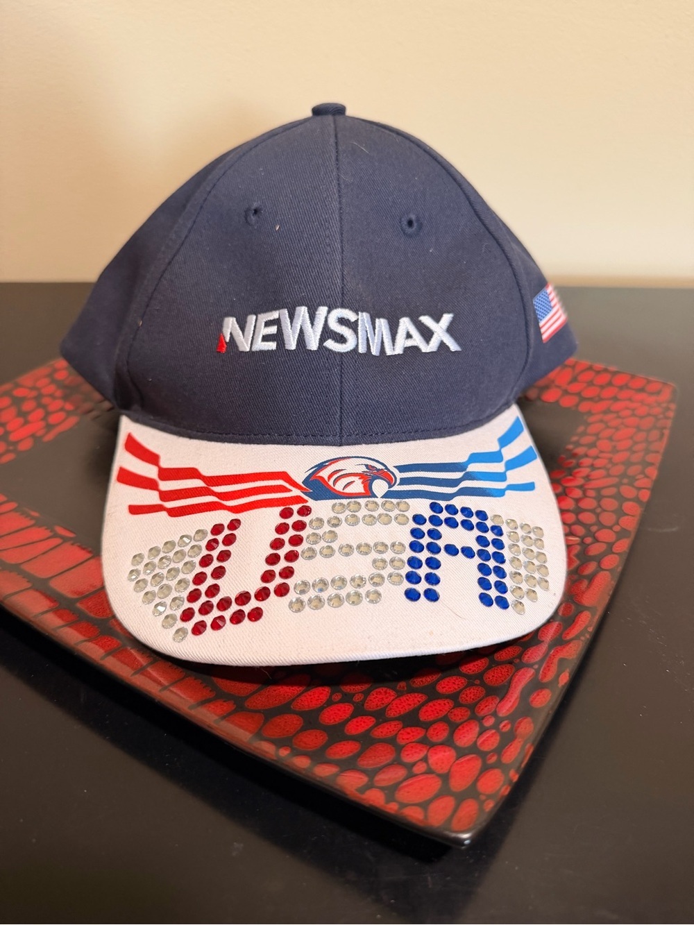 Embellished USA Baseball Cap - Navy & White Unisex